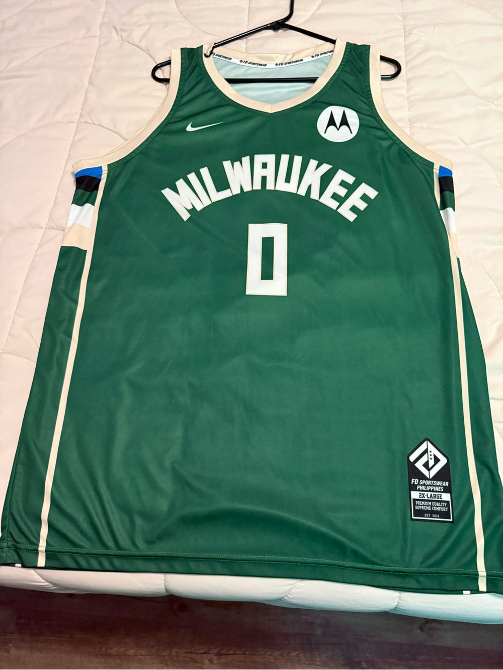 Nike Milwaukee Damian Lillard Green Basketball Jersey Large